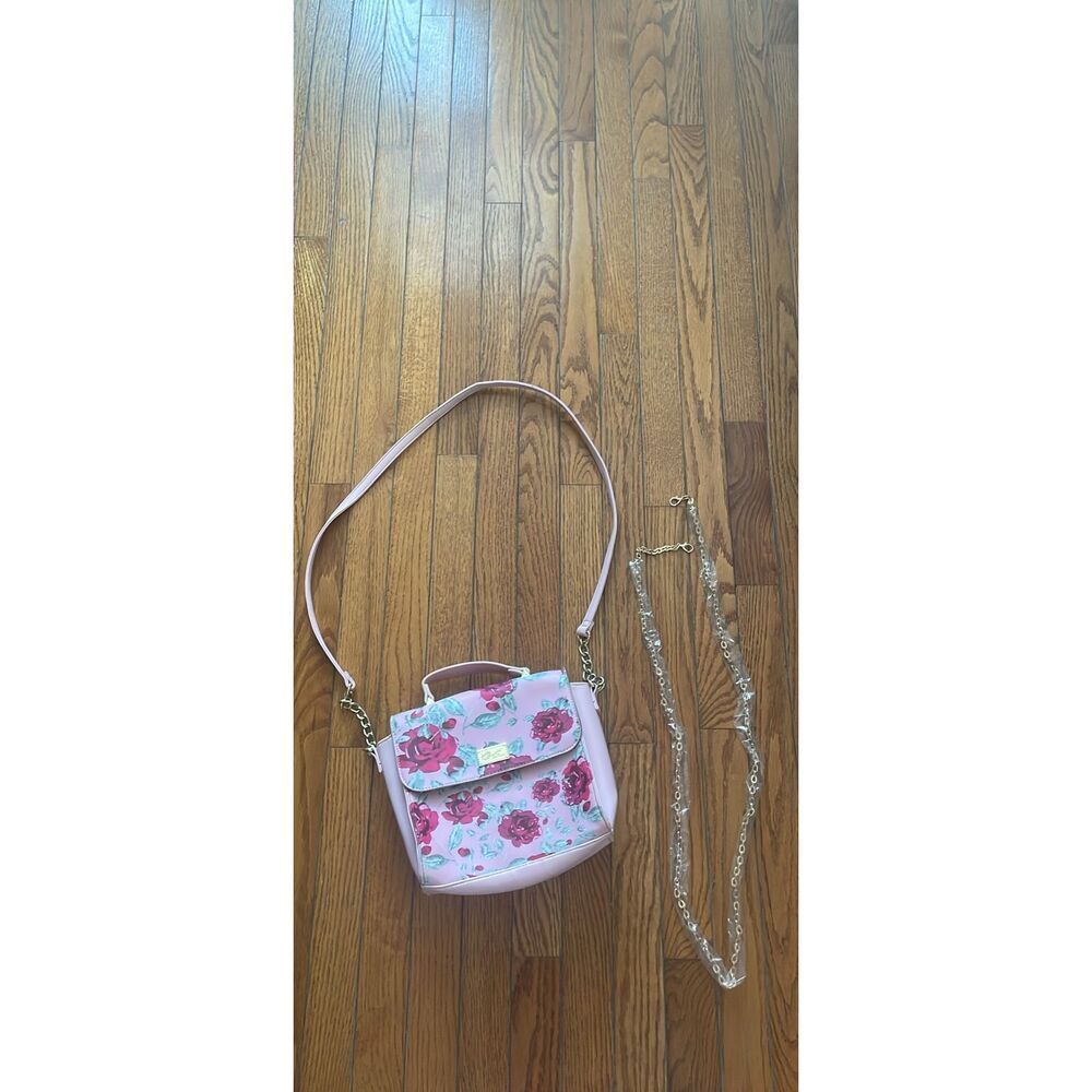 Luv Betsy by Betsy Johnson floral rose print addy crossbody messenger bag faux l